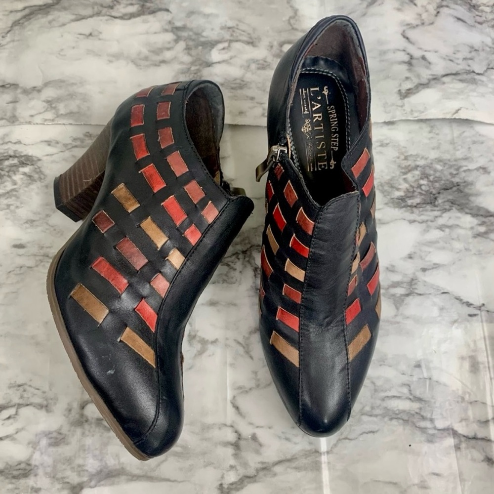 Spring Step L’Artiste Brilliance Ankle Boots Black Multi color Euro 39.